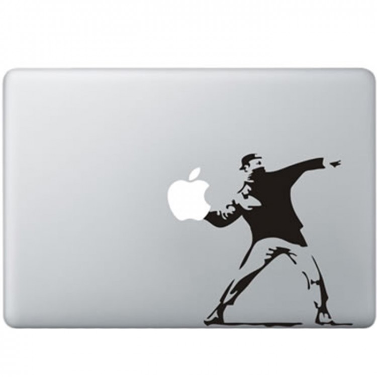 Banksy Throwing Flowers MacBook Aufkleber Schwarz MacBook Aufkleber